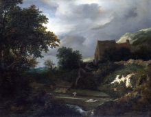 212/ruisdael, jacob isaackszon van - a bleaching ground in a hollow by a cottage